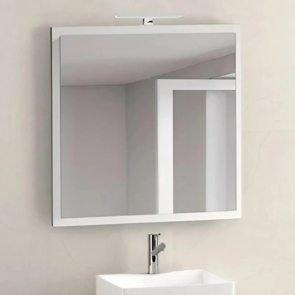 Espejo liso  Bisel 60x80 cm enmarcado blanco