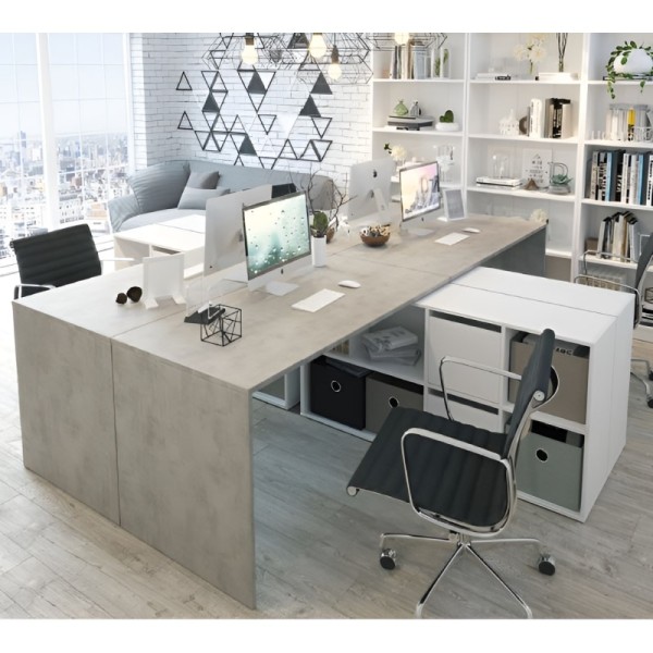 Escritorio/consola Office cemento/blanco artik