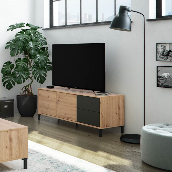 Mueble de TV Targarian roble nodi / gris antracita