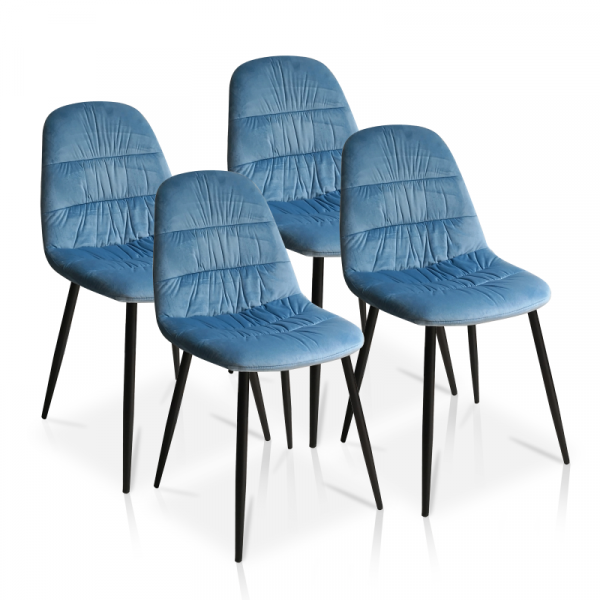 Pack 4 sillas Wei azul cian