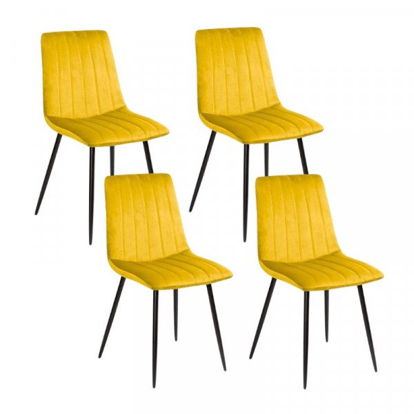 Pack 4 sillas Iria amarillo mostaza